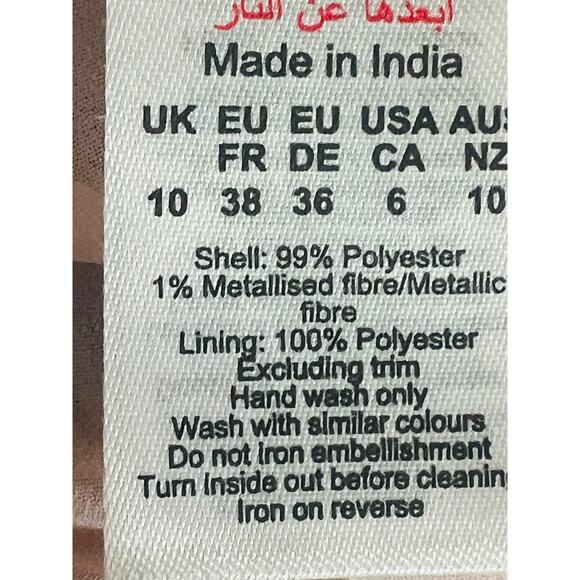 Karen Millen Beaded Embellished Drama Kimono Top Size 6 Wide Long Sleeves - Picture 13 of 13